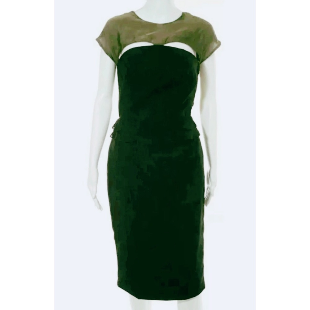 GULSHACHERELI Sage Black Cutout Silk Dress SZ 4